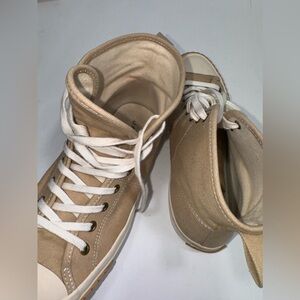 J.CREW High Top Canvas Sneakers Style # BE439 Size: 8 SAND Color